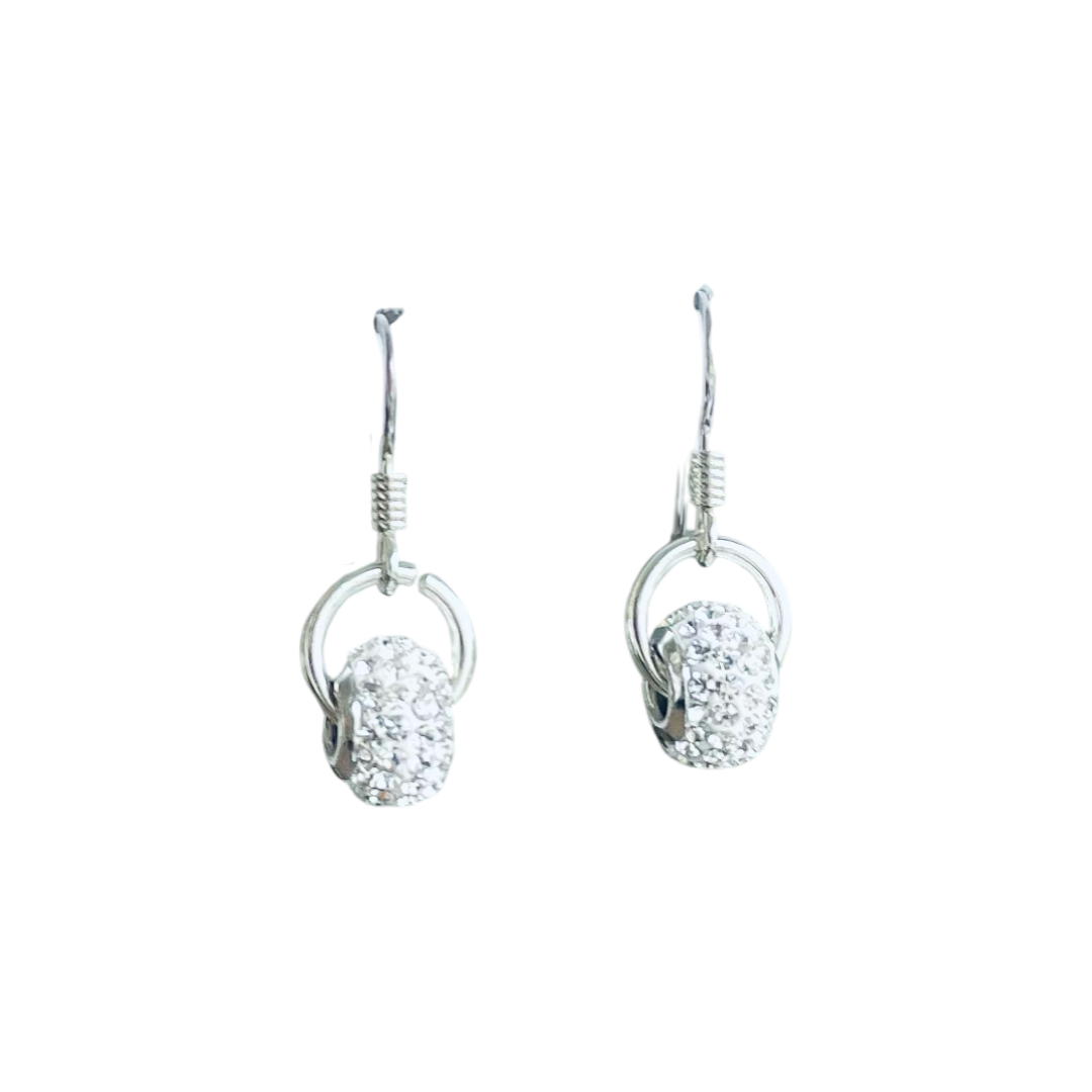 Crystal bead pendant earring