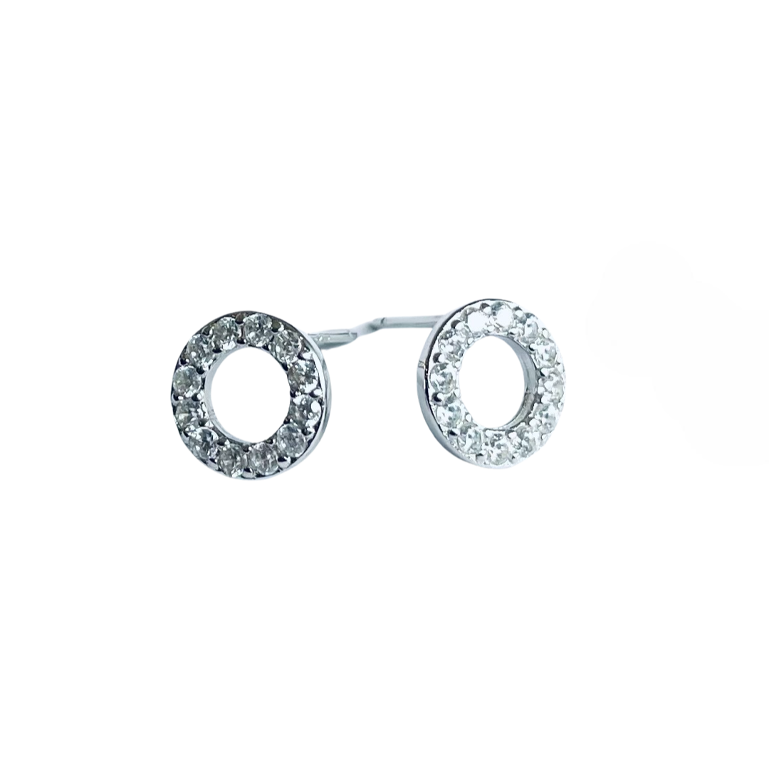 Round crystal earring