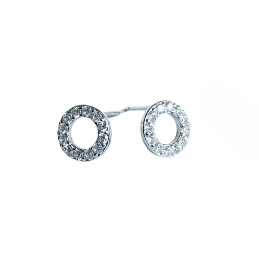 Round crystal earring