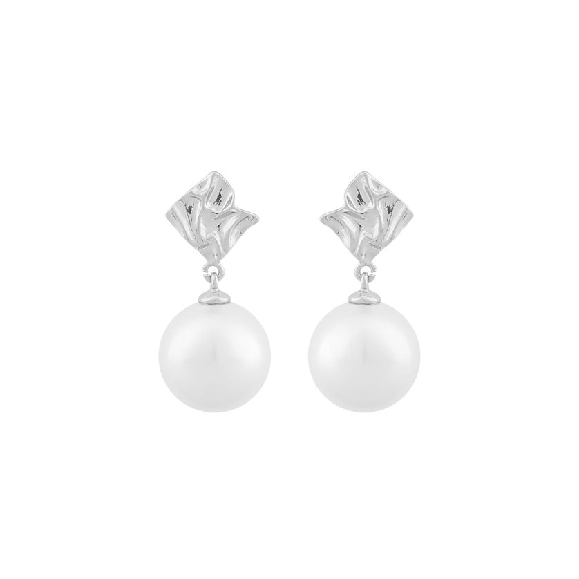 Five pearl pendant ear s/white