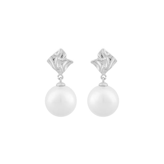Five pearl pendant ear s/white