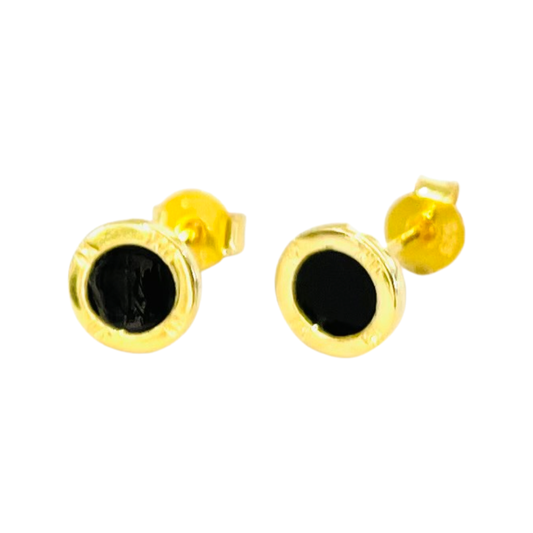 Small silver black coin earring hopeakorvakorut